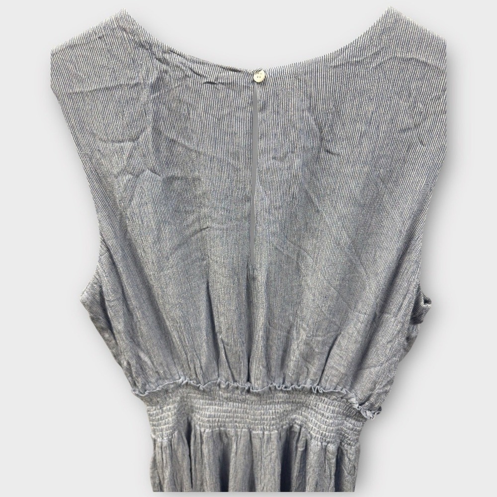 NWT Premise L Soothing Sea Blue Sleeveless Smocked Wide Leg Jumpsuit - Picture 7 of 9
